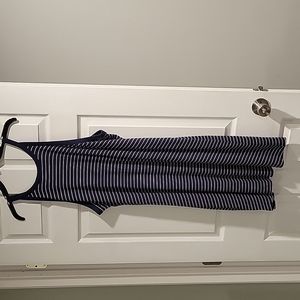 Blue striped tank swing dress